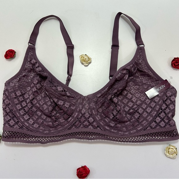 Adore Me Purple lace Full Figure Bra 38DDD - Picture 1 of 4